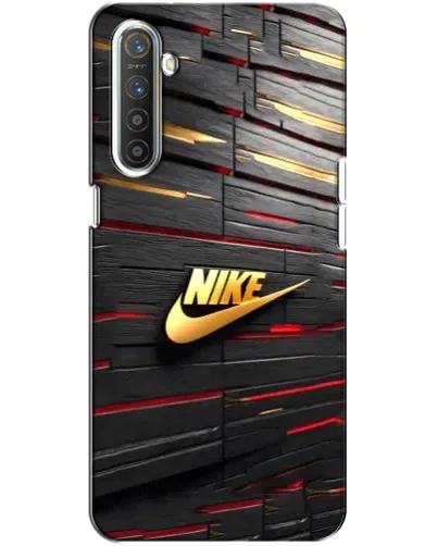 Чехол для Realme XT с картинкой «Золотой Nike на металле»