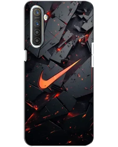 Чехол для Realme XT с картинкой «Nike — эффект разломов»