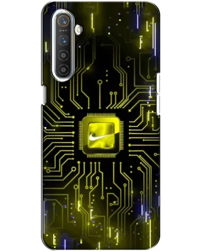 Чехол для Realme XT с картинкой «Nike — золотая искра»