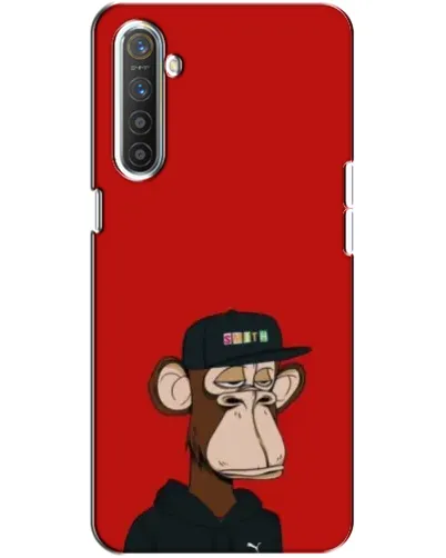 Чехол для Realme XT с картинкой «Bored Ape — красный фон»