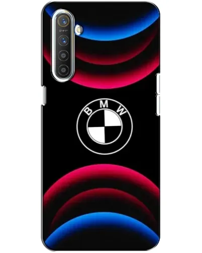 Чехол для Realme XT с картинкой «Логотип BMW и неоновые дуги»