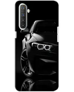 Чехол для Realme XT с картинкой «Черная BMW — профиль»