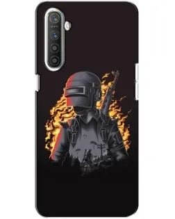 Чехол для Realme XT с картинкой «PUBG — огненный силуэт»