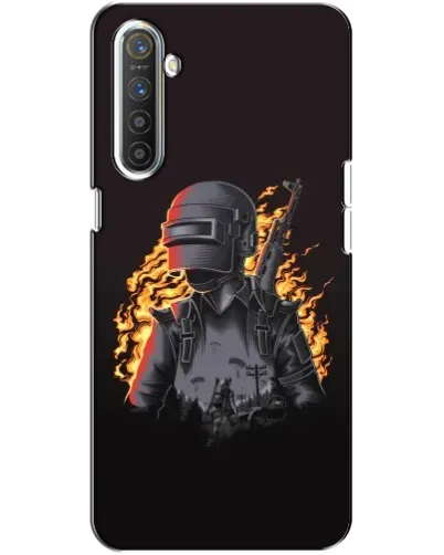 Чехол для Realme XT с картинкой «PUBG — огненный силуэт» Чехол для Realme XT с картинкой «PUBG — огненный силуэт»
