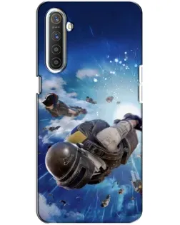 Чехол для Realme XT с картинкой «Десант PUBG — прыжок»