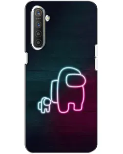 Чехол для Realme XT с картинкой «Among Us неон-арт»