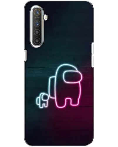 Чехол для Realme XT с картинкой «Among Us неон-арт»