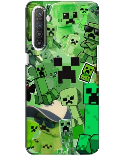 Чехол для Realme XT с картинкой «Криперы Minecraft»