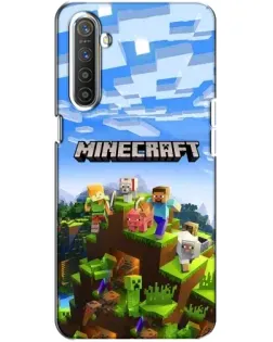 Чехол для Realme XT с картинкой «Minecraft классический мир»