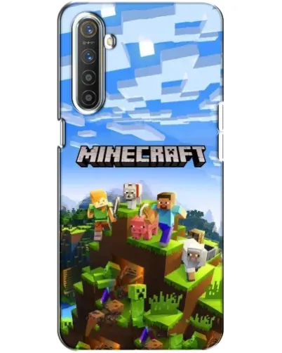 Чехол для Realme XT с картинкой «Minecraft классический мир»