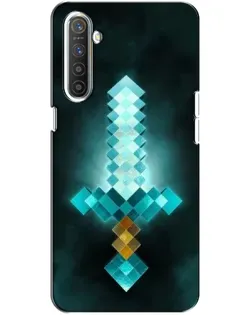 Чехол для Realme XT с картинкой «Алмазный меч неон»
