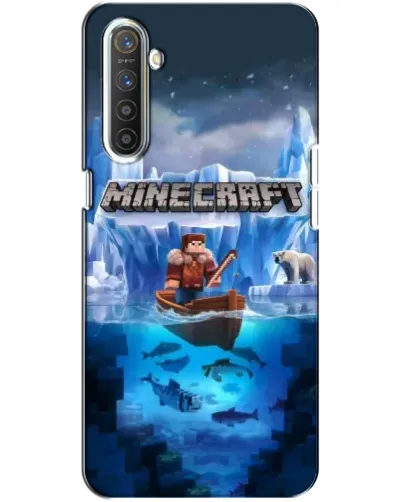 Чехол для Realme XT с картинкой «Minecraft ледяной мир»