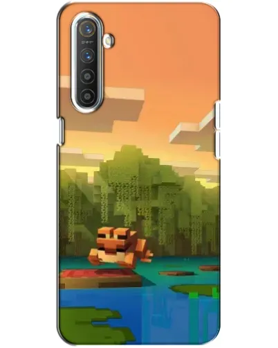 Чехол для Realme XT с картинкой «Майнкрафт закат солнца»