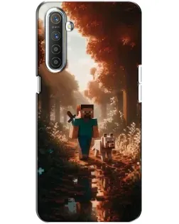 Чехол для Realme XT с картинкой «Стив в лесу»