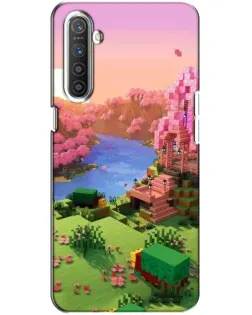 Чехол для Realme XT с картинкой «Розовое дерево Minecraft»