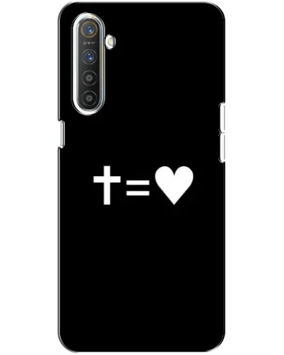 Чехол для Realme XT с картинкой «Крест и Сердце»