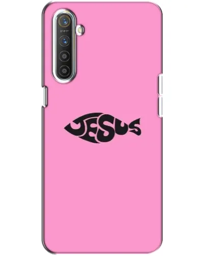 Чехол для Realme XT с картинкой «Розовый символ  Jesus»