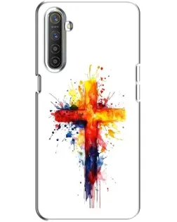 Чехол для Realme XT с картинкой «Акварельный крест»