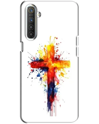 Чехол для Realme XT с картинкой «Акварельный крест»