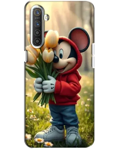 Чехол для Realme XT с картинкой «Микки с тюльпанами» Чехол для Realme XT с картинкой «Микки с тюльпанами»