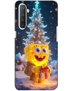 Чехол для Realme XT с картинкой «Рождественский Спанч Боб»