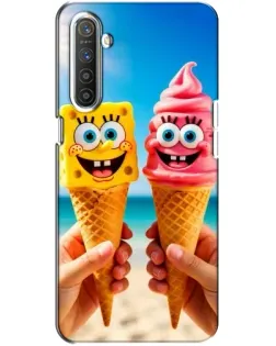 Чехол для Realme XT с картинкой «Спанч Боб мороженое»