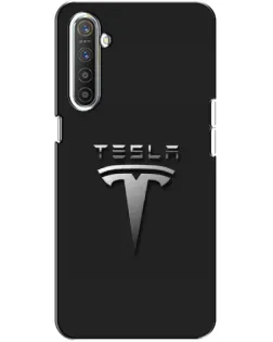Чехол для Realme XT с картинкой «Стальной логотип Tesla»