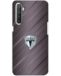 Чехол для Realme XT с картинкой «Металлическая текстура Tesla»