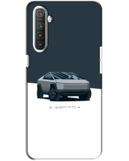 Чехол для Realme XT с картинкой «Серебристый Cybertruck Tesla»