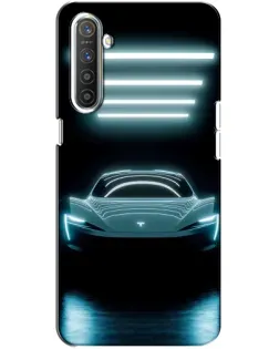 Чехол для Realme XT с картинкой «Tesla в неоне»