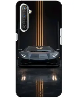 Чехол для Realme XT с картинкой «Lamborghini золотые линии»