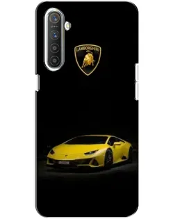 Чехол для Realme XT с картинкой «Lamborghini желтый акцент»