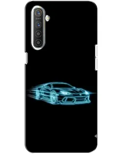 Чехол для Realme XT с картинкой «Неоновый контур Lamborghini»