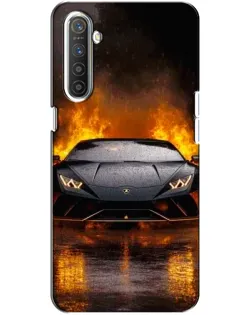Чехол для Realme XT с картинкой «Lamborghini в огне»