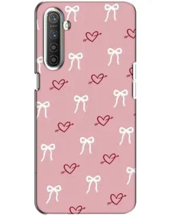Чехол для Realme XT с картинкой «Сердца и банты»