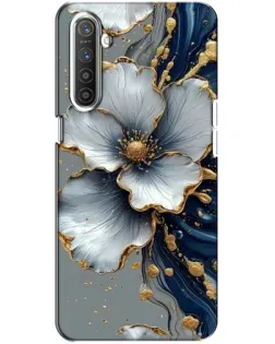 Чехол для Realme XT с картинкой «Белый цветок и золотой флюид» Чехол для Realme XT с картинкой «Белый цветок и золотой флюид»