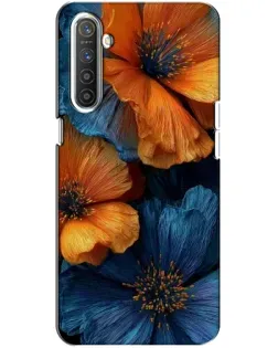 Чехол для Realme XT с картинкой «Яркая сине-оранжевая флора» Чехол для Realme XT с картинкой «Яркая сине-оранжевая флора»