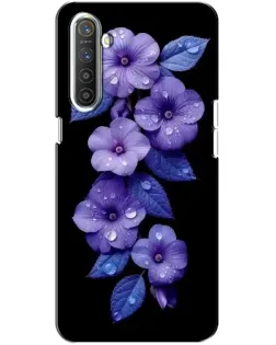 Чехол для Realme XT с картинкой «Фиолетовые цветы с росою»