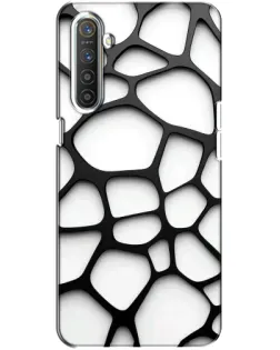 Чехол для Realme XT с картинкой «Белая объемная сетка»