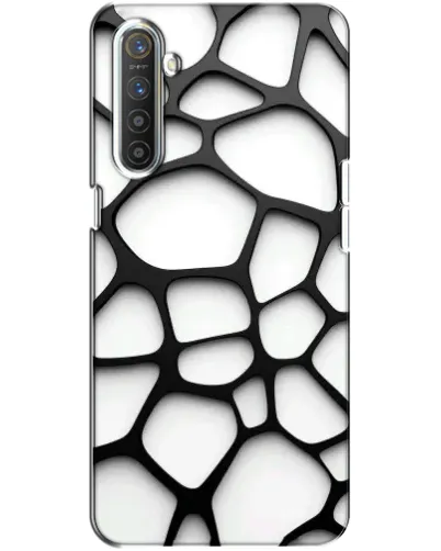 Чехол для Realme XT с картинкой «Белая объемная сетка»
