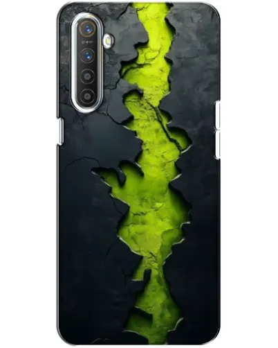 Чехол для Realme XT с картинкой «Салатовый разлом скалы»