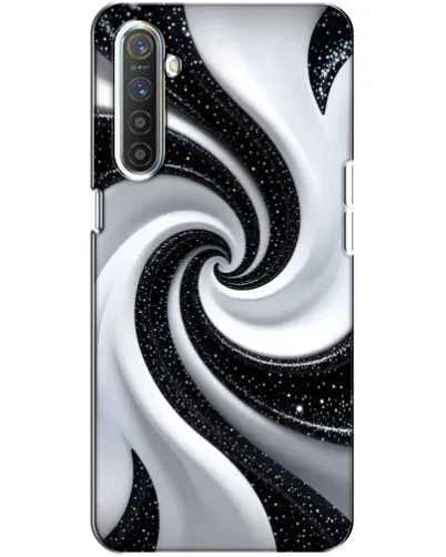 Чехол для Realme XT с картинкой «Черно-белая спираль»