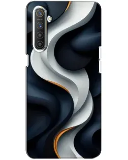 Чехол для Realme XT с картинкой «Объемные черно-белые ленты» Чехол для Realme XT с картинкой «Объемные черно-белые ленты»