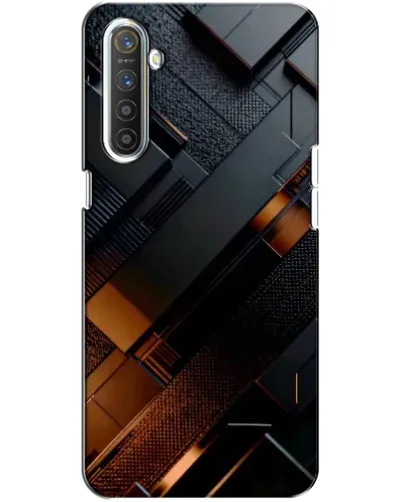 Чехол для Realme XT с картинкой «Черные геометрические блоки»