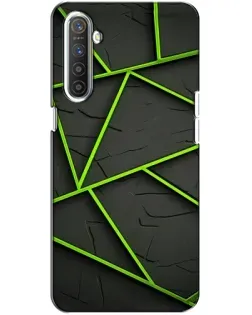 Чехол для Realme XT с картинкой «Зеленые геометрические линии»