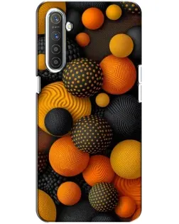 Чехол для Realme XT с картинкой «Объемные оранжевые сферы»