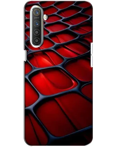 Чехол для Realme XT с картинкой «Красная глянцевая сетка»