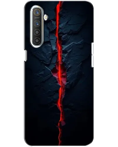 Чехол для Realme XT с картинкой «Kрасная лавовая трещина»