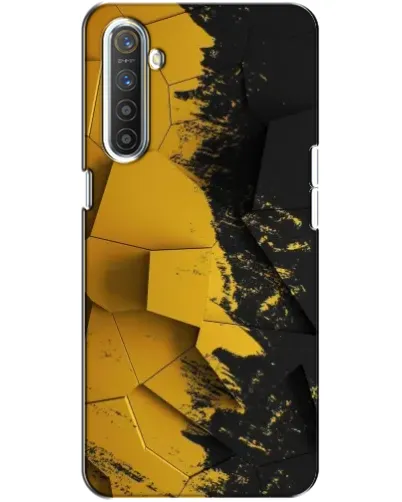 Чехол для Realme XT с картинкой «Золотые осколки геометрии»