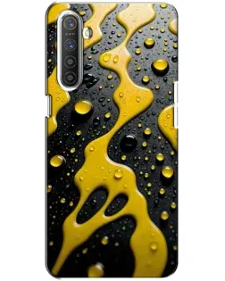 Чехол для Realme XT с картинкой «Жидкое желтое золото»